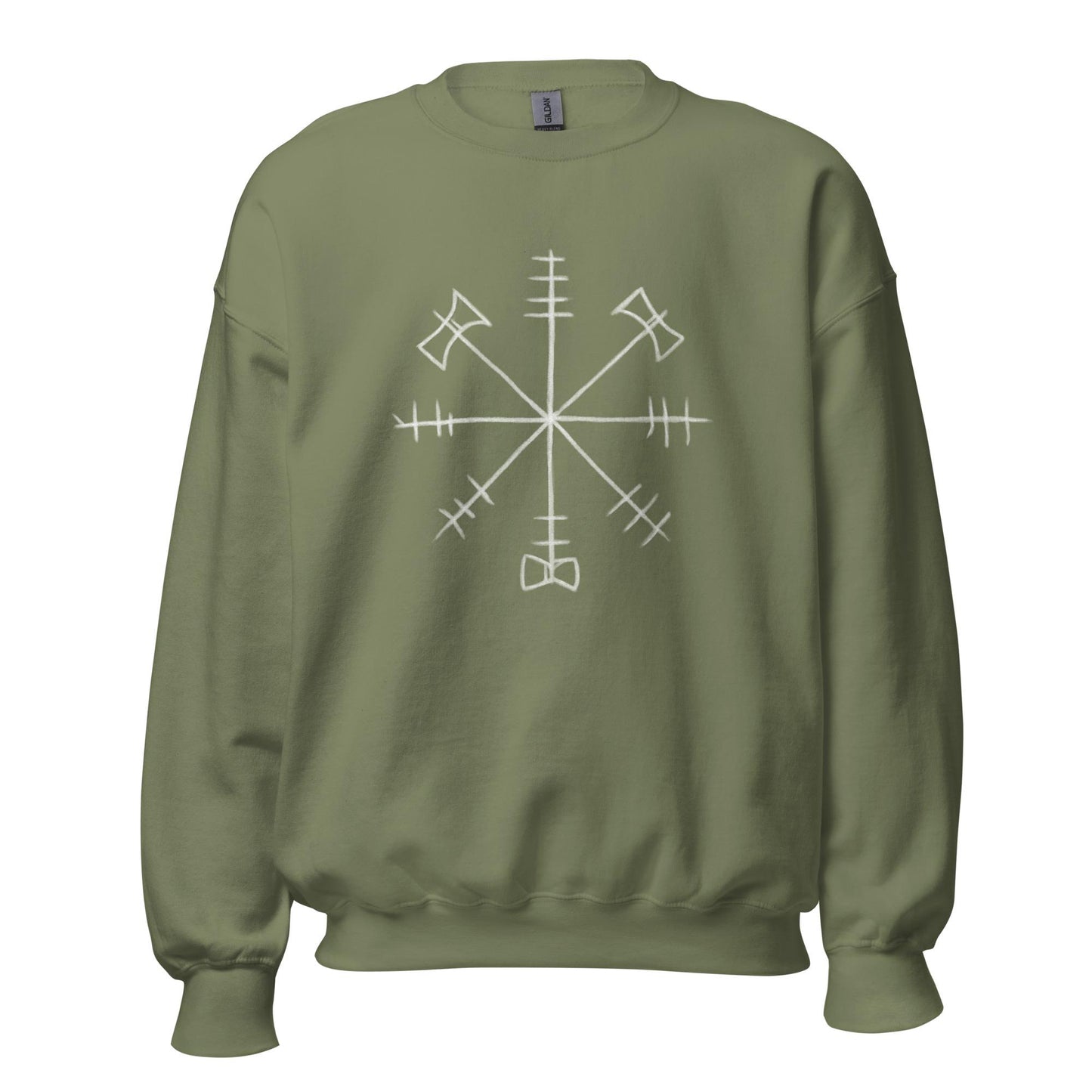 Vegvisir Runic Compass Sweatshirt – Viking Nordic Rune Crewneck | Norse Symbol Protection Jumper