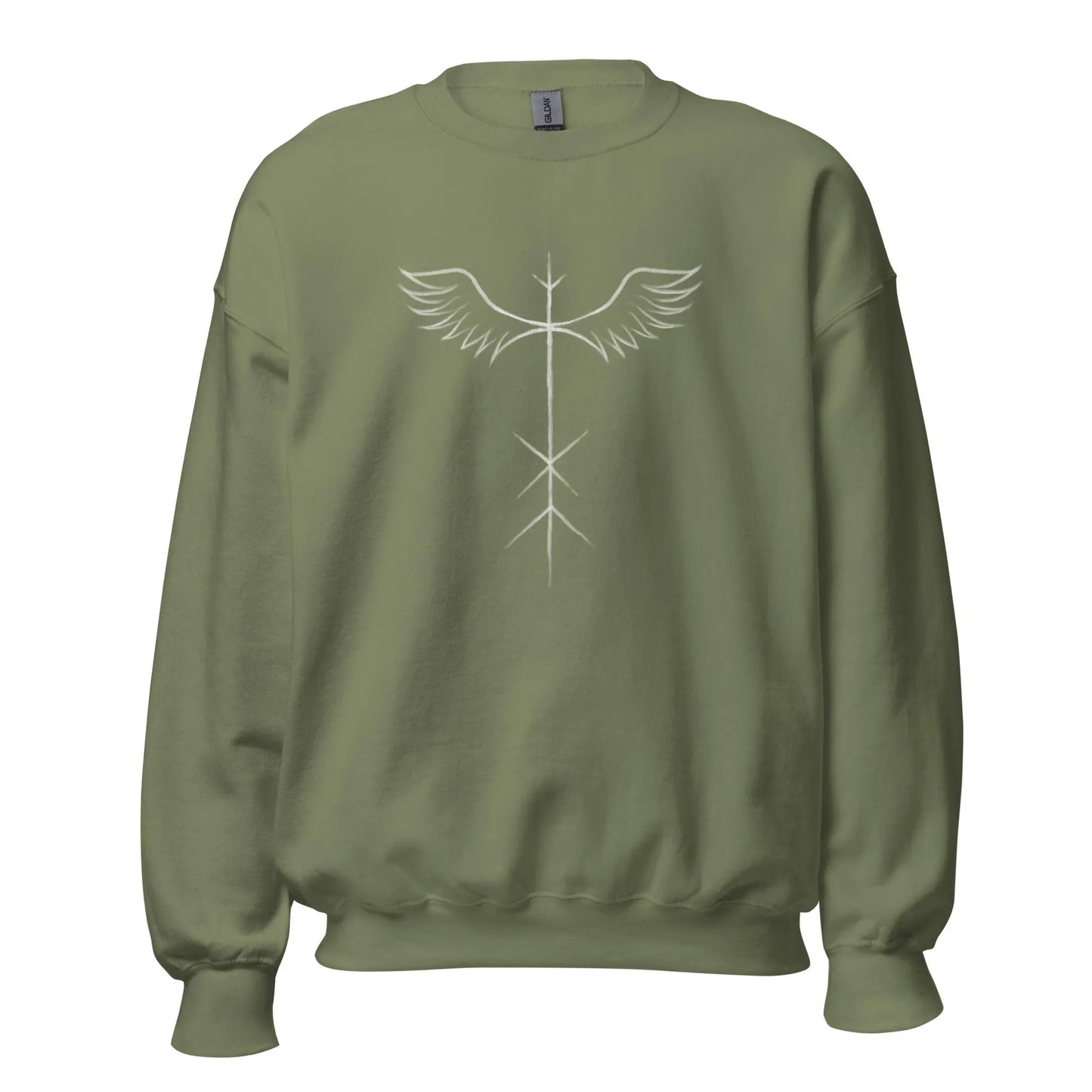 Runic Wing Sweatshirt – Viking Norse Rune Crewneck | Gothic Nordic Symbol Jumper