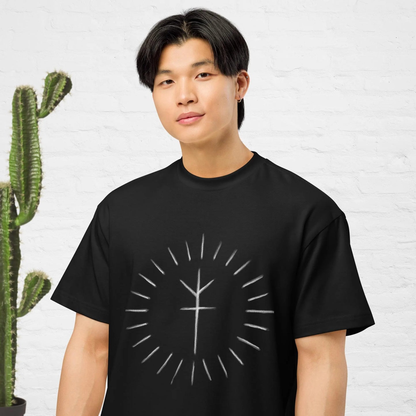 Runic Eclipse T-Shirt – Gothic Nordic Rune Tee | Viking Norse Symbol Shirt