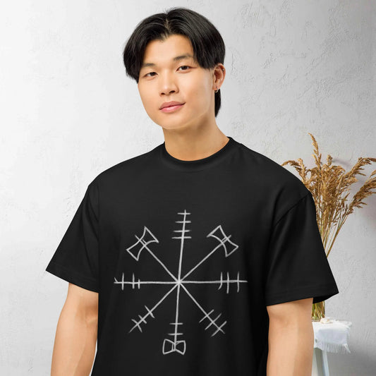 Vegvisir Runic Compass T-Shirt – Viking Nordic Rune Tee | Norse Symbol Protection Shirt