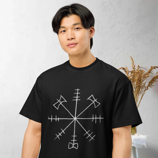 Vegvisir Runic Compass T-Shirt – Viking Nordic Rune Tee | Norse Symbol Protection Shirt