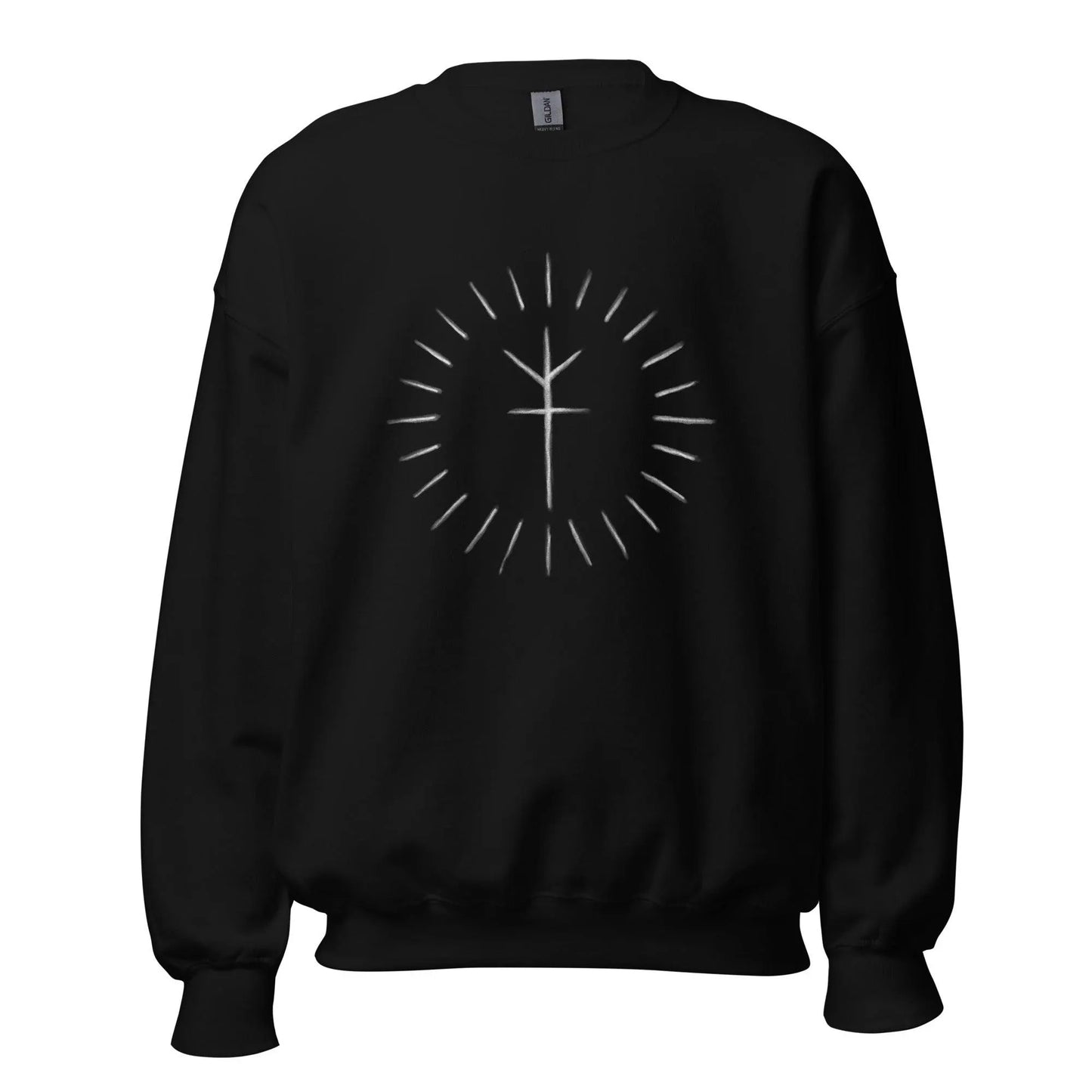 Runic Eclipse Sweatshirt – Gothic Viking Rune Crewneck | Nordic Norse Symbol Jumper