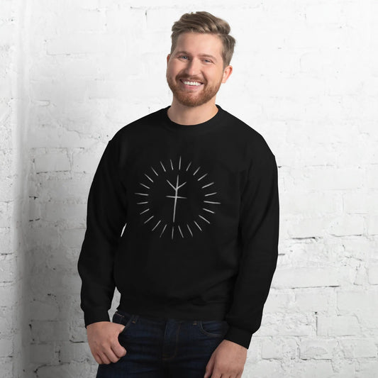Runic Eclipse Sweatshirt – Gothic Viking Rune Crewneck | Nordic Norse Symbol Jumper