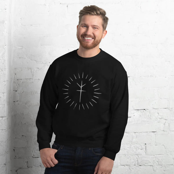Runic Eclipse Sweatshirt – Gothic Viking Rune Crewneck | Nordic Norse Symbol Jumper